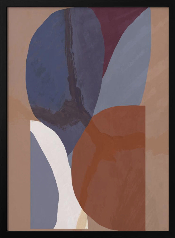 Geometrische Formen in gedämpften, bunten Tönen | Poster