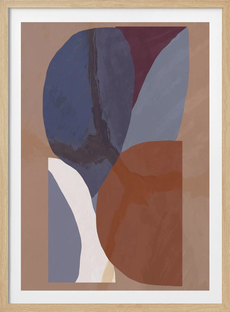 Geometrische Formen in gedämpften, bunten Tönen | Poster