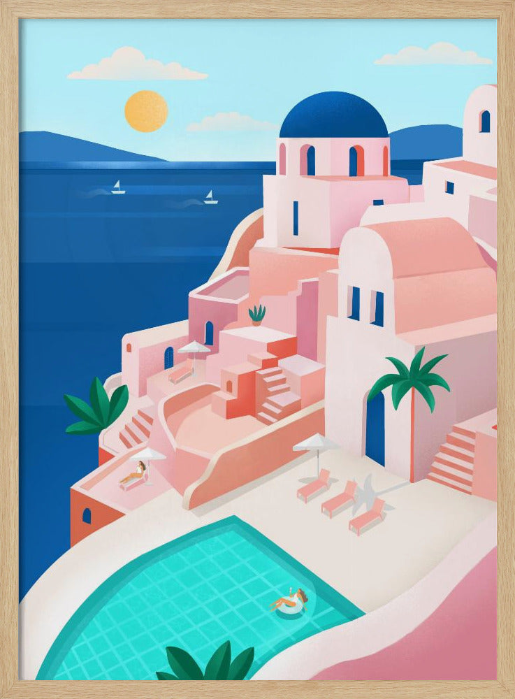 Tranquil Mediterranean Coastal Scene | Poster