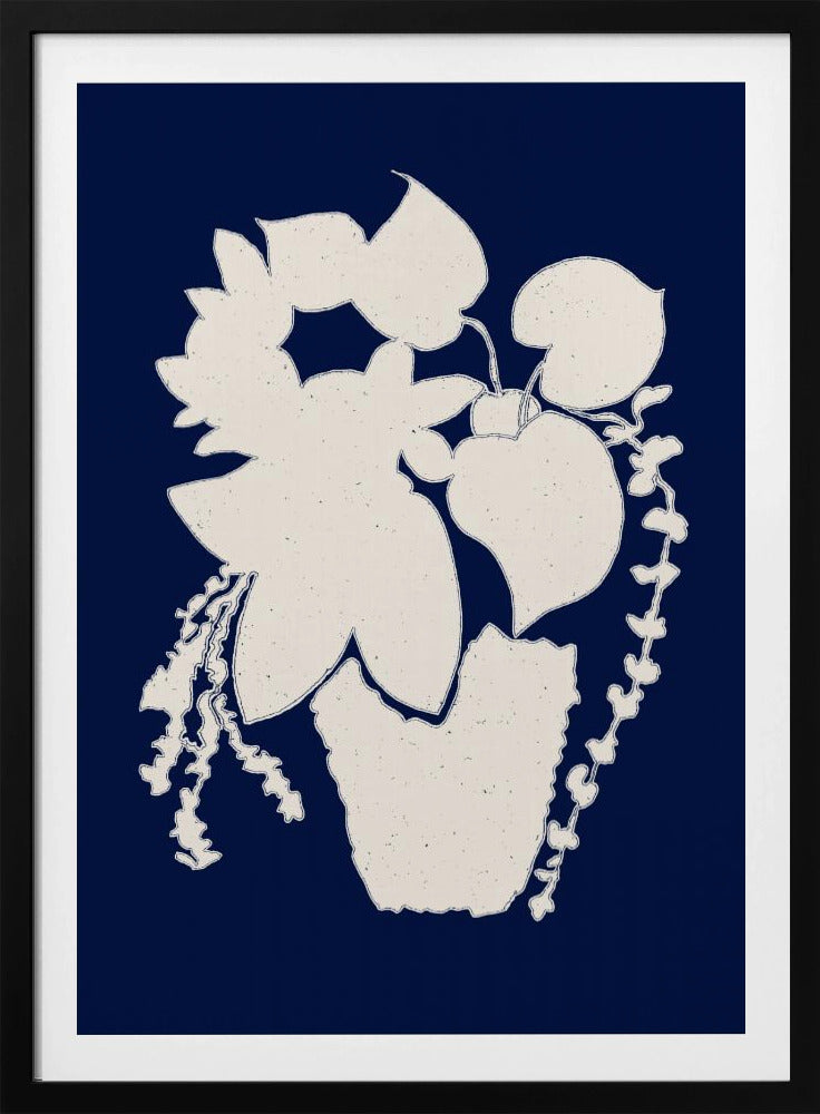 Florale Silhouette einer Pflanze | Poster