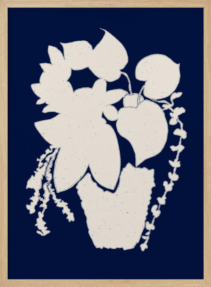 Florale Silhouette einer Pflanze | Poster