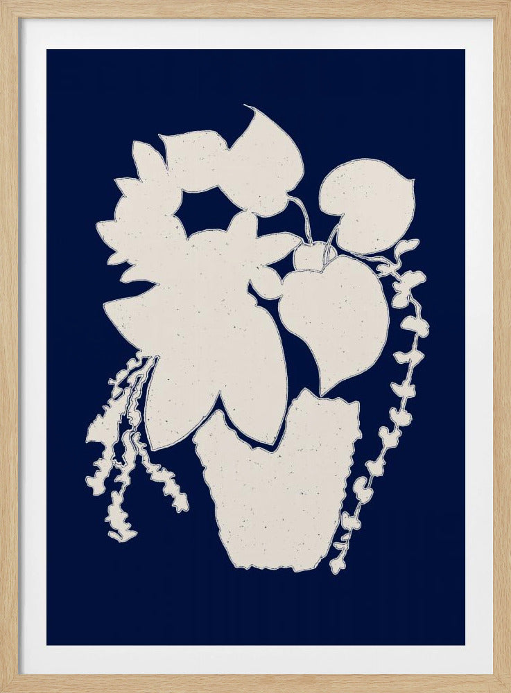 Florale Silhouette einer Pflanze | Poster