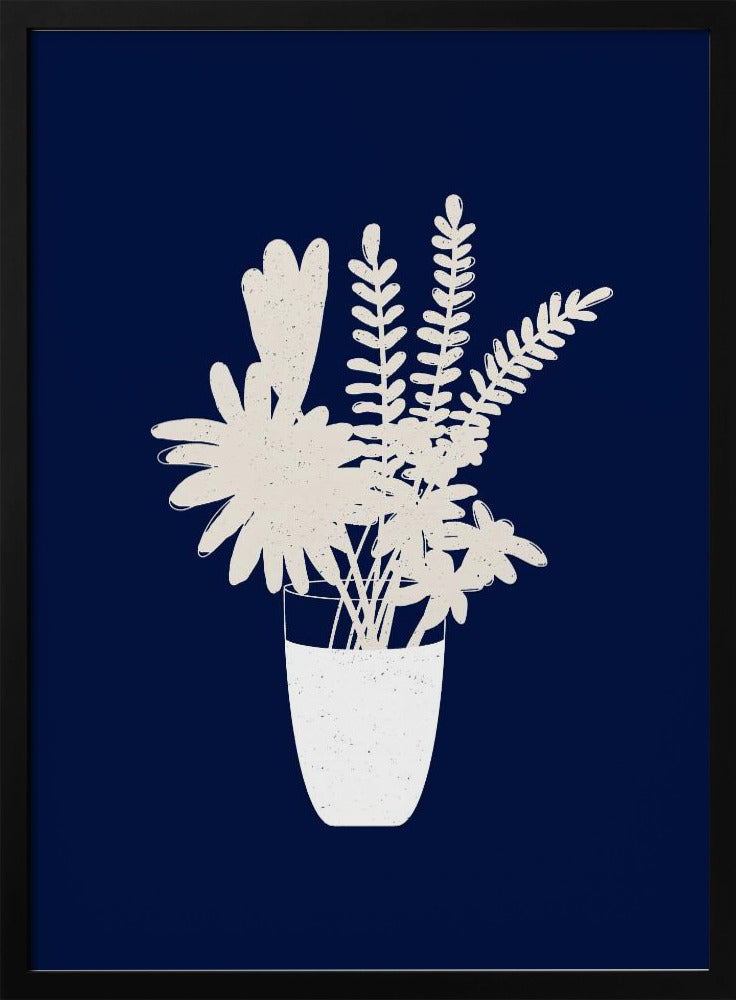 Sepia Blumensilhouette | Poster