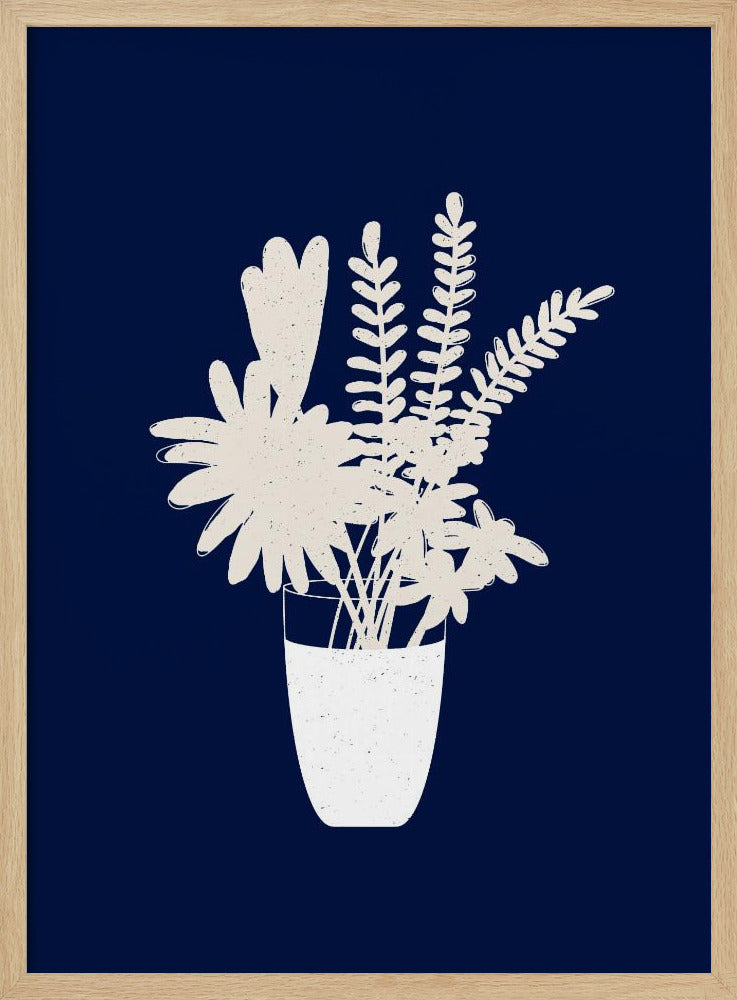 Sepia Blumensilhouette | Poster