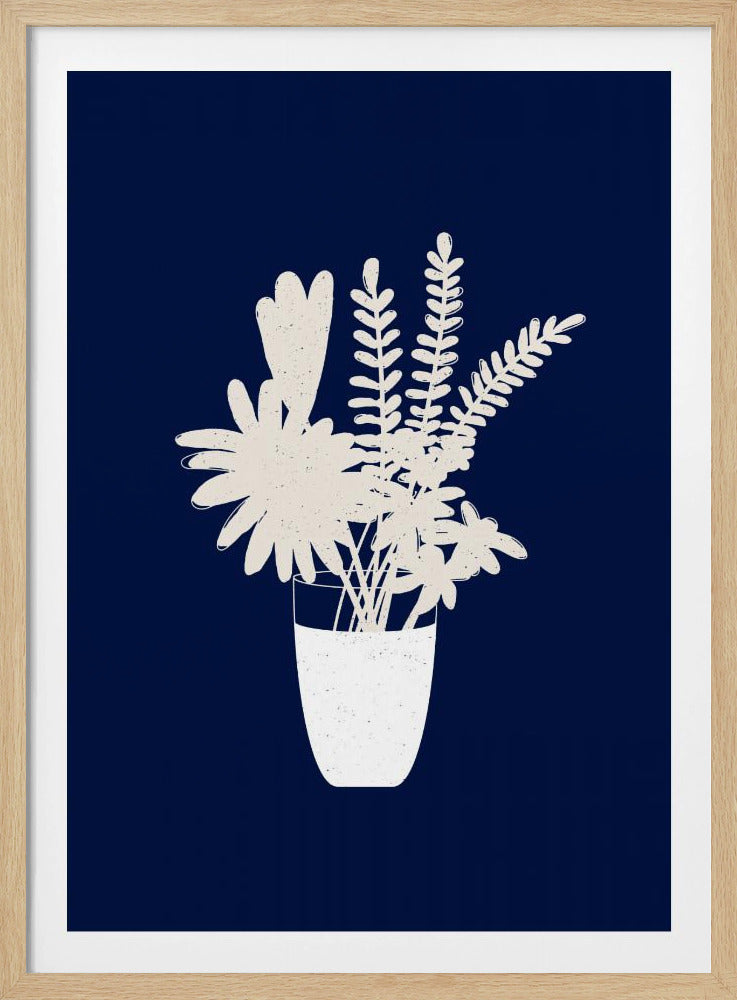 Sepia Blumensilhouette | Poster