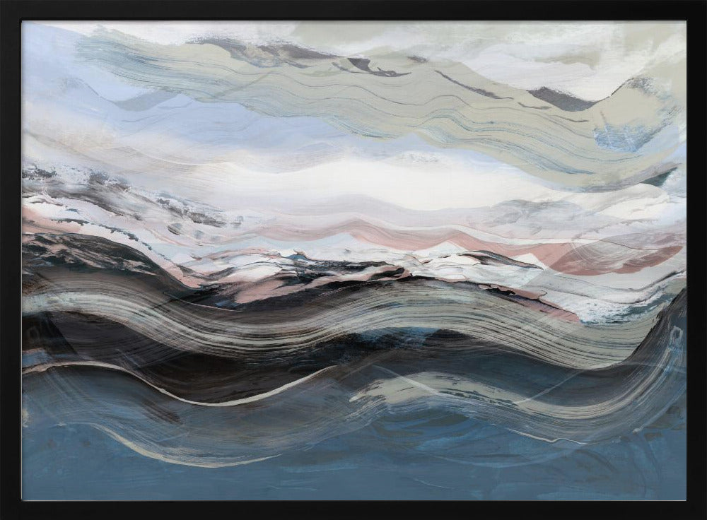 Abstrakte Landschaft Wellen Blau | Poster