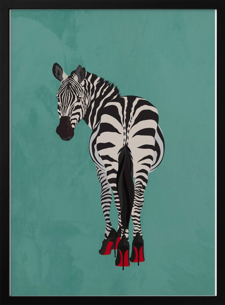 Zebra in High Heels blaugrün | Poster