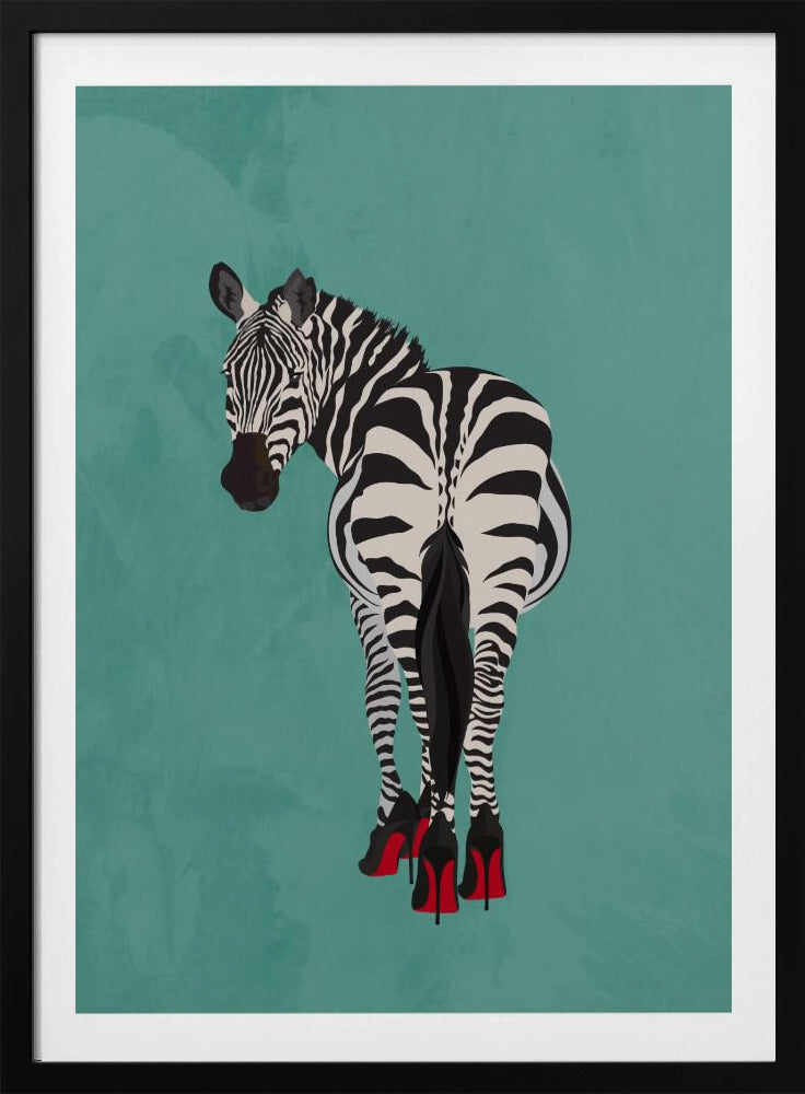 Zebra in High Heels blaugrün | Poster