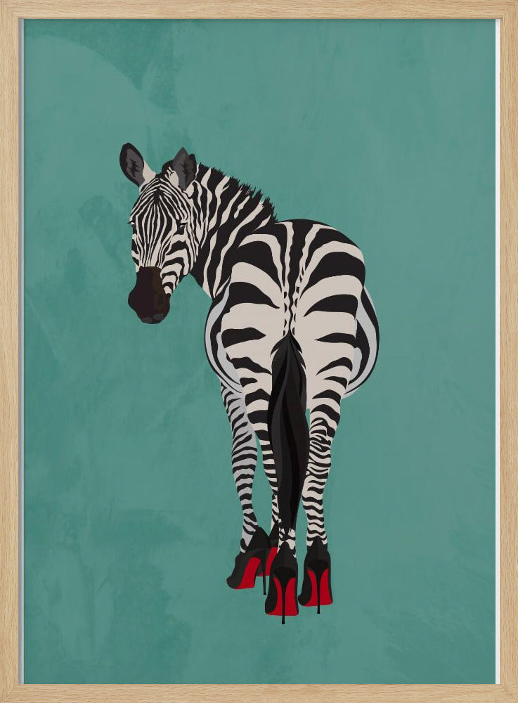 Zebra in High Heels blaugrün | Poster
