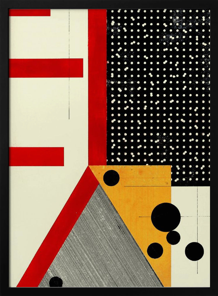 Kräftige rote Linien und schwarze Punkte | Poster