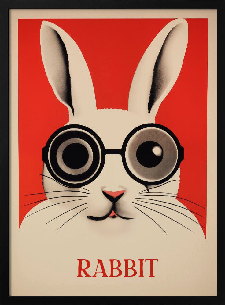 Kaninchen mit übergroßer Brille | Poster