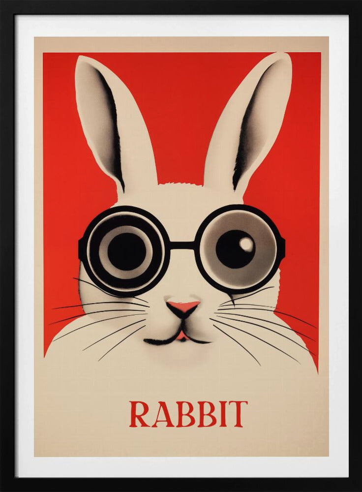 Kaninchen mit übergroßer Brille | Poster