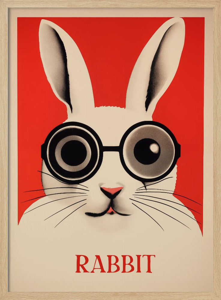 Kaninchen mit übergroßer Brille | Poster