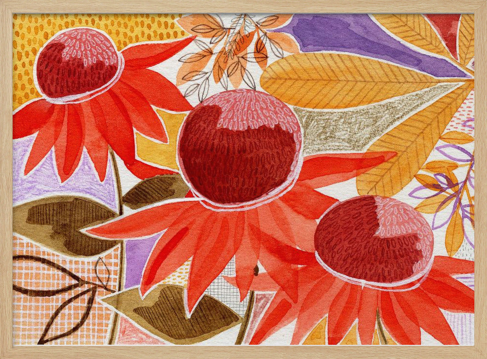 Mehrschichtiges botanisches Aquarell | Poster