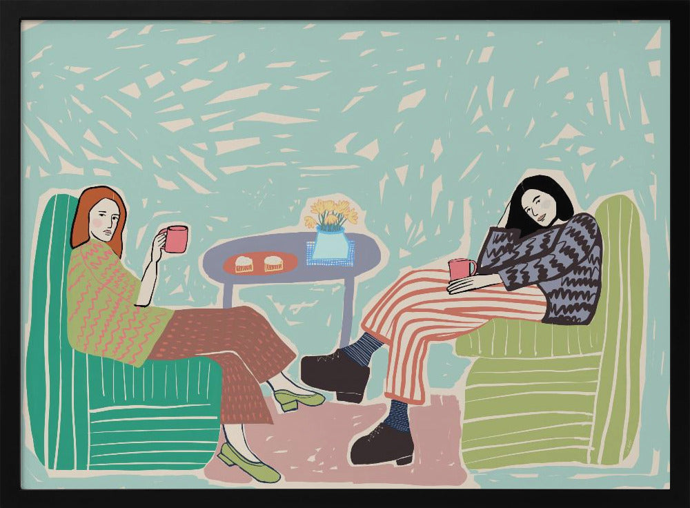 Freunde schlürfen Kaffee | Poster