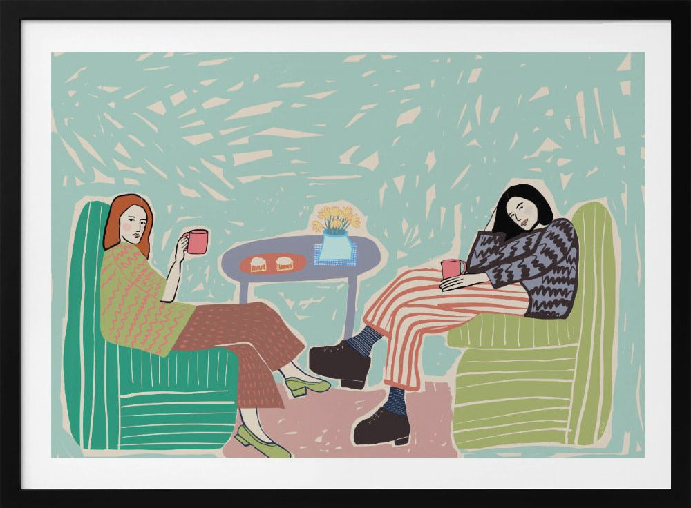 Freunde schlürfen Kaffee | Poster