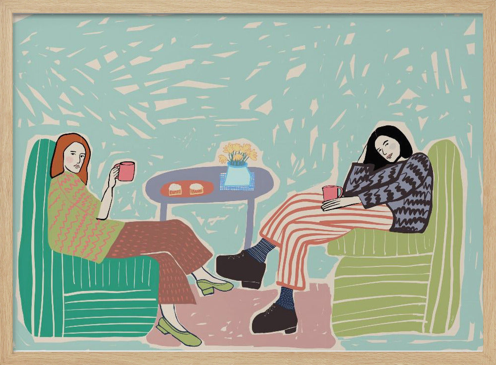Freunde schlürfen Kaffee | Poster