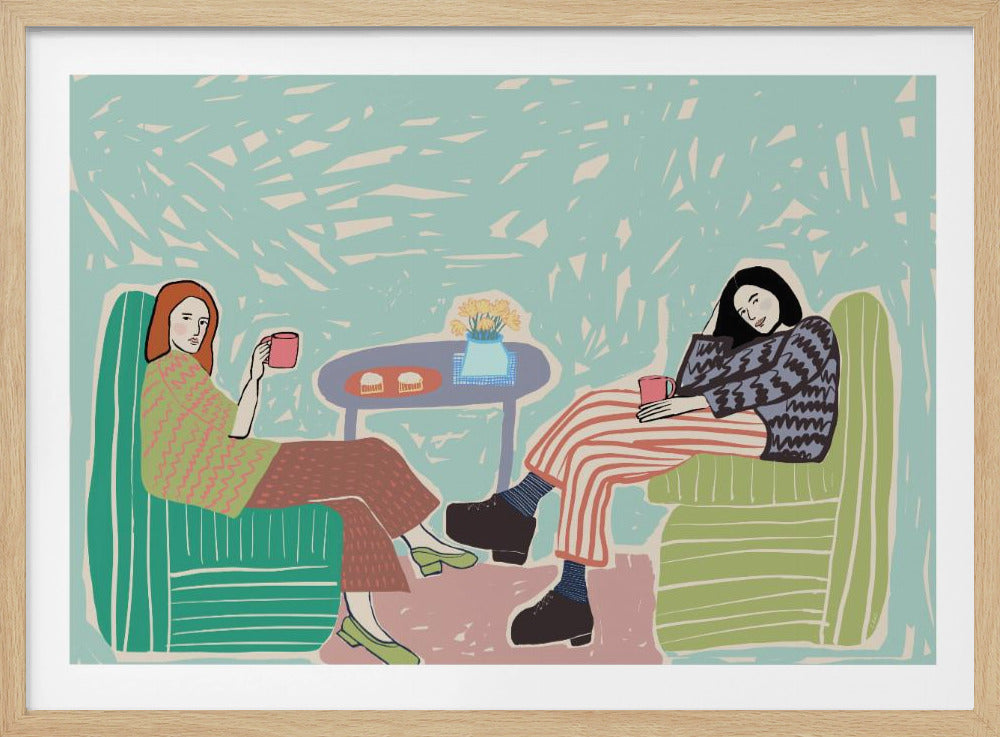 Freunde schlürfen Kaffee | Poster