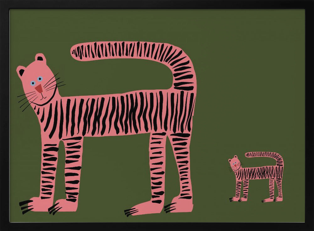 Tigerkatze und Jungtier | Poster