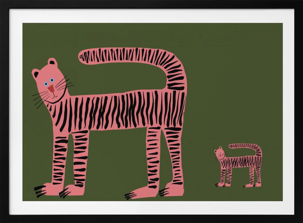 Tigerkatze und Jungtier | Poster