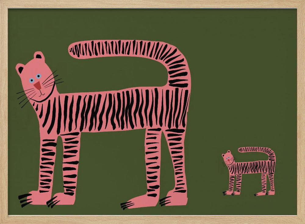 Tigerkatze und Jungtier | Poster
