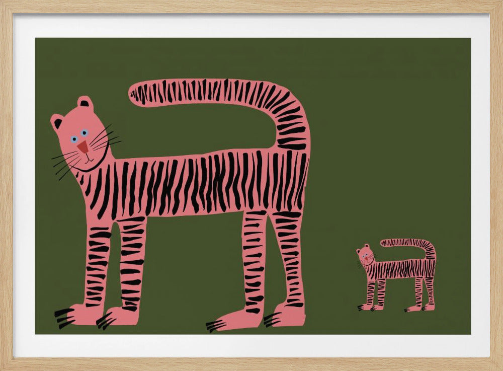 Tigerkatze und Jungtier | Poster