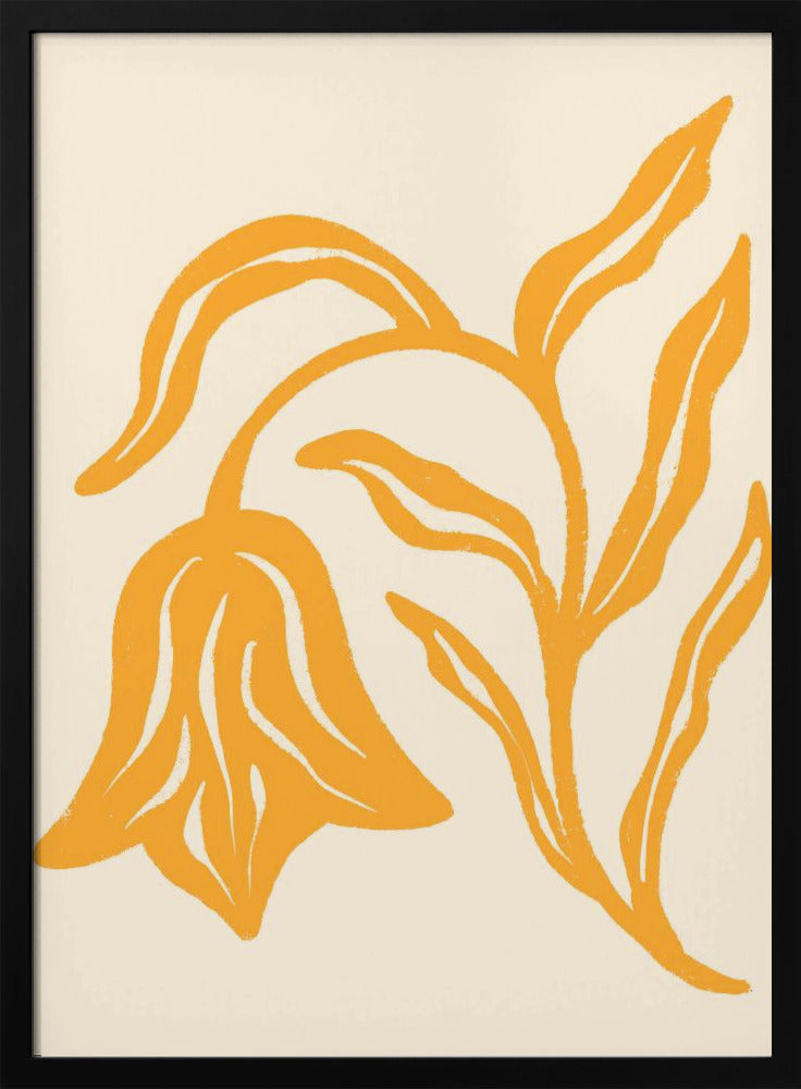 Goldene Blütensilhouette | Poster