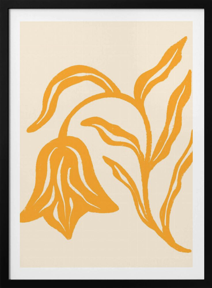 Goldene Blütensilhouette | Poster