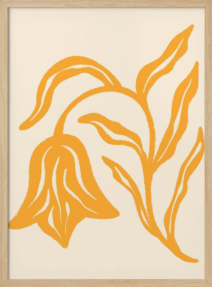 Goldene Blütensilhouette | Poster