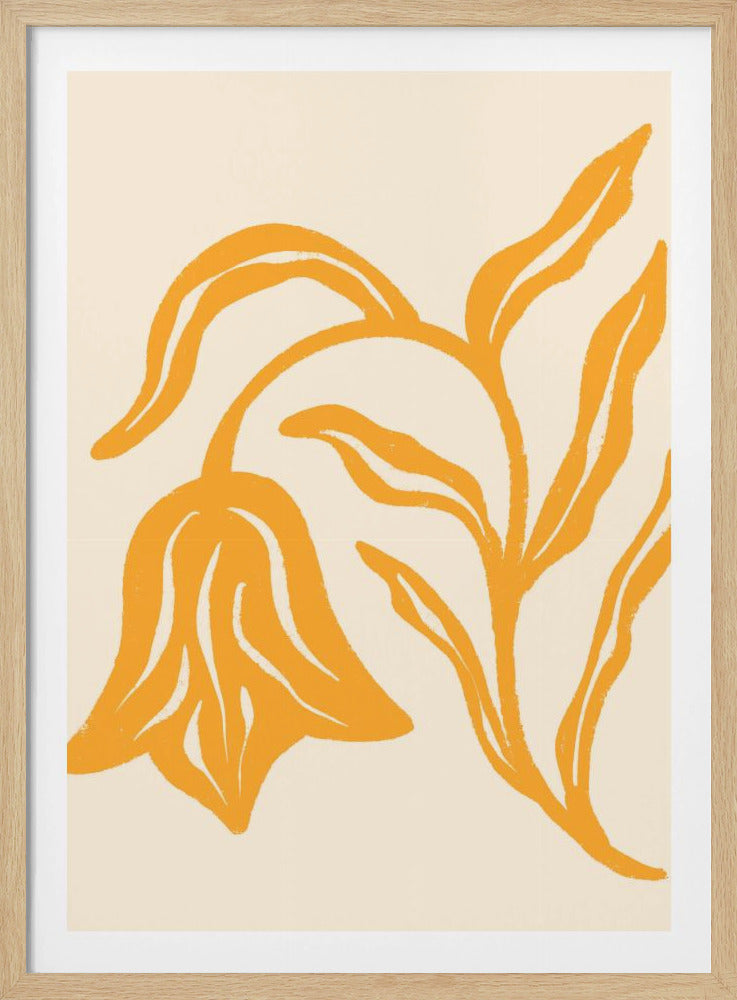 Goldene Blütensilhouette | Poster