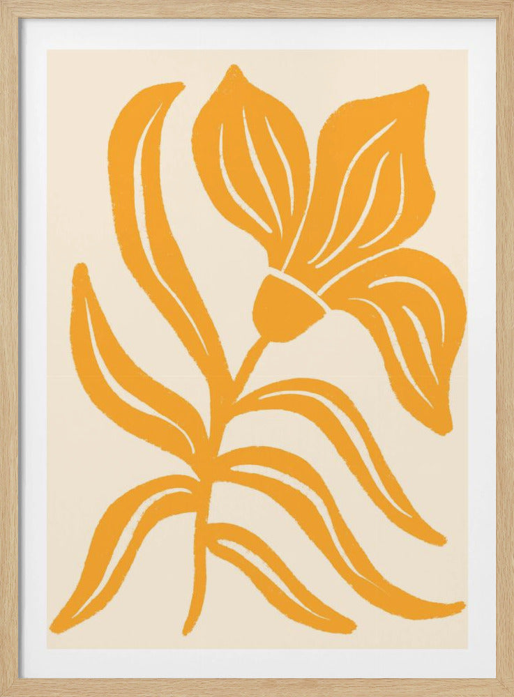 Abstrakte gelbe stilisierte Tulpe | Poster