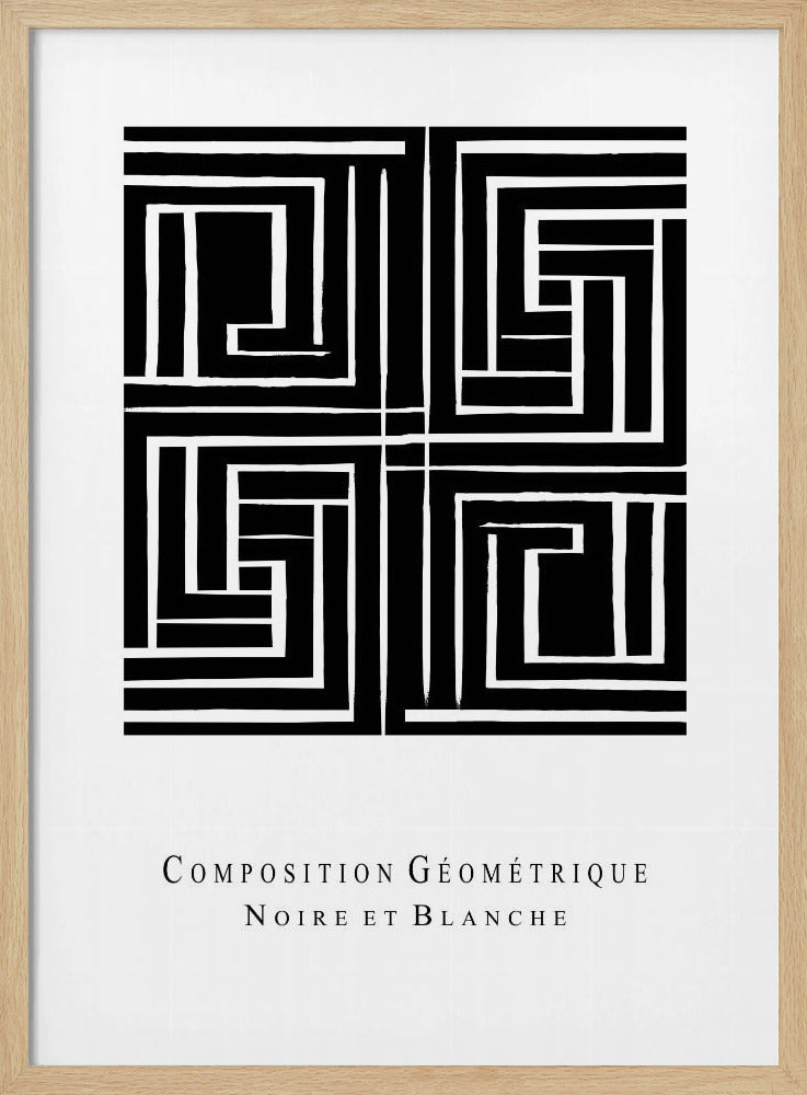 Composition Géométrique Noire et Blanche | Poster