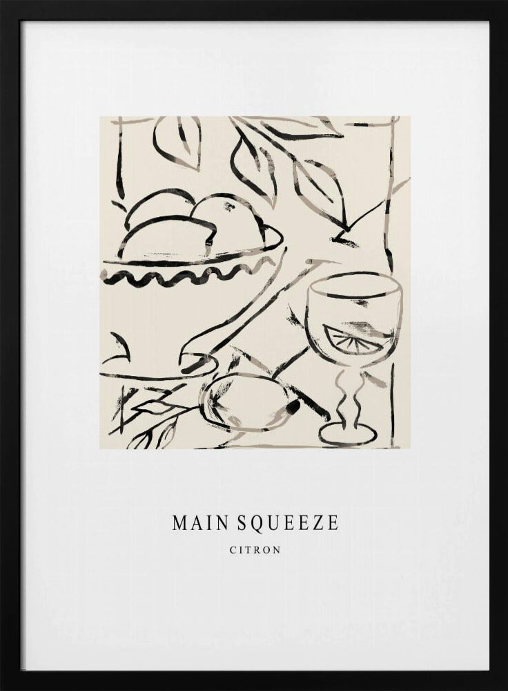 Abstrakte Obstschale und Glas | Poster