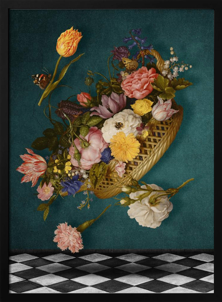 Schwimmender Blumenkorb | Poster