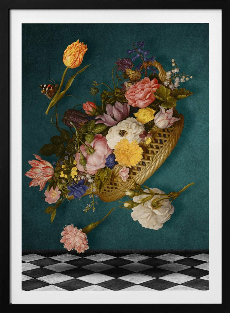 Schwimmender Blumenkorb | Poster