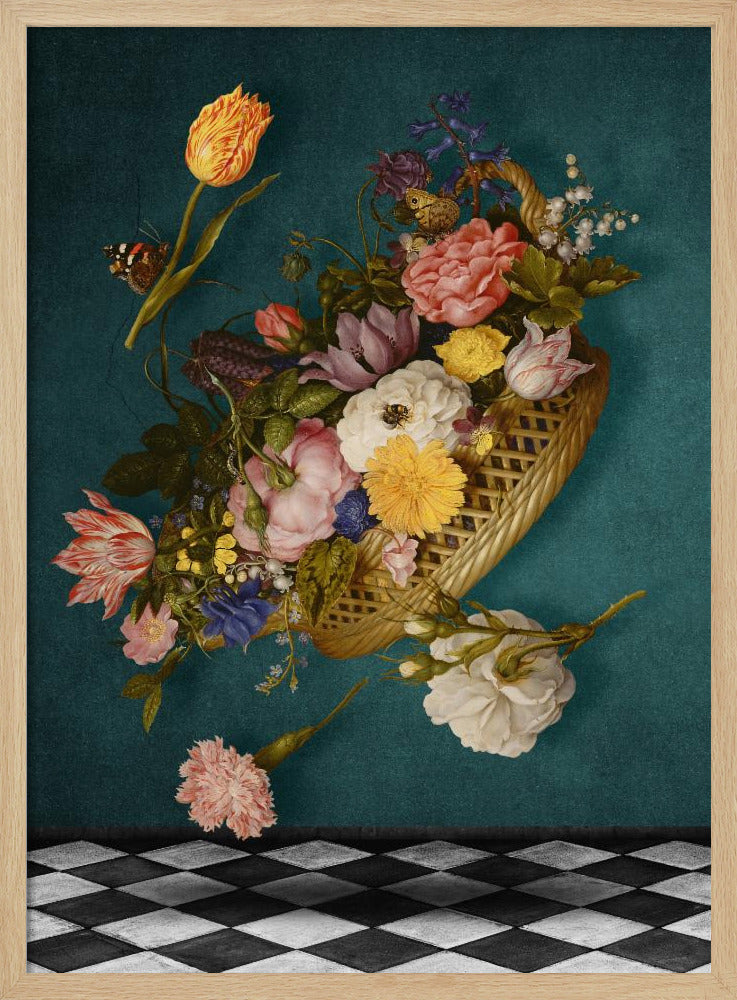 Schwimmender Blumenkorb | Poster