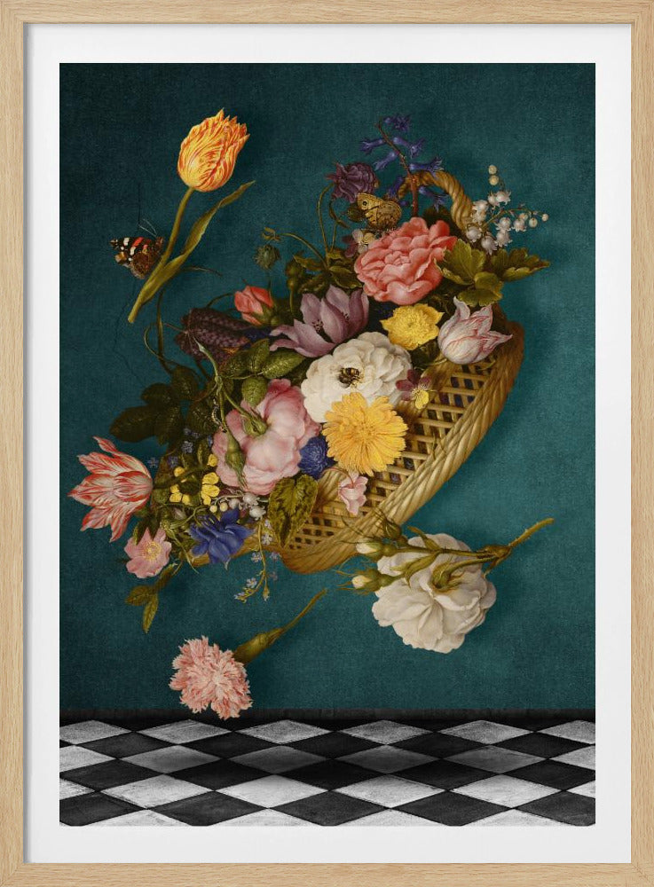 Schwimmender Blumenkorb | Poster