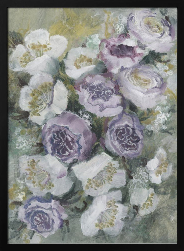 Zarte lila und weiße Blumen | Poster
