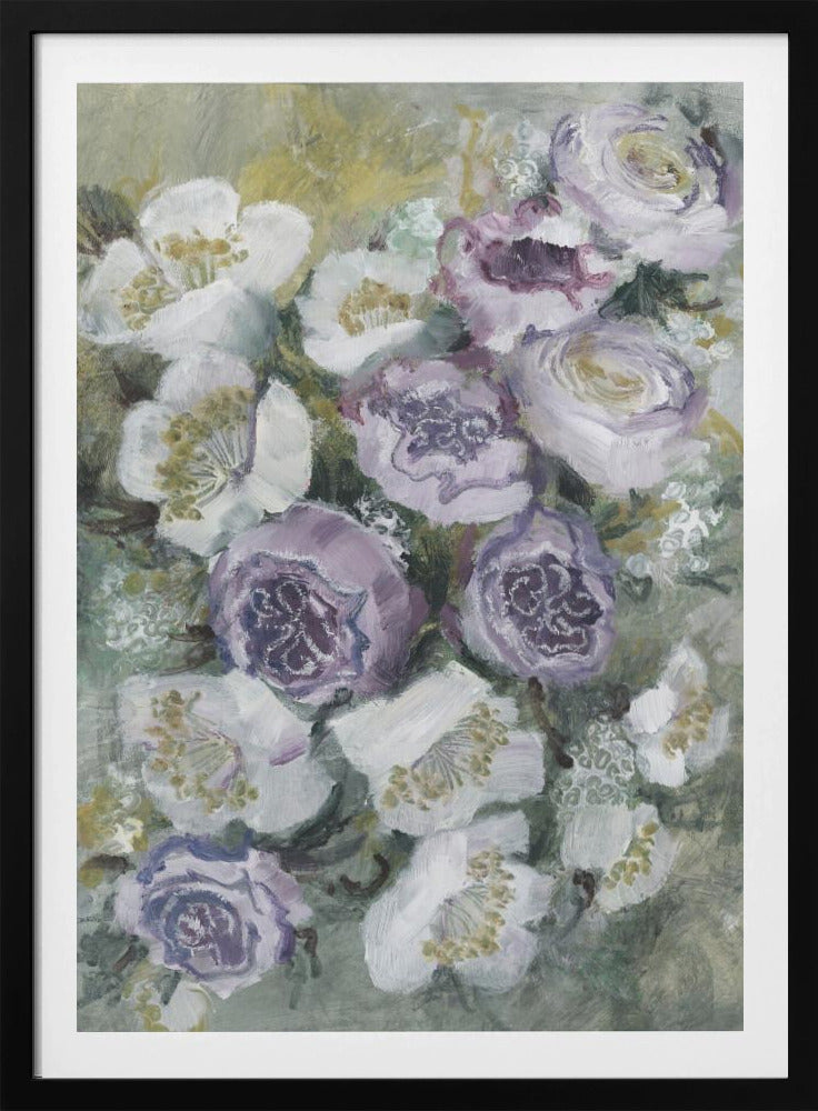 Zarte lila und weiße Blumen | Poster