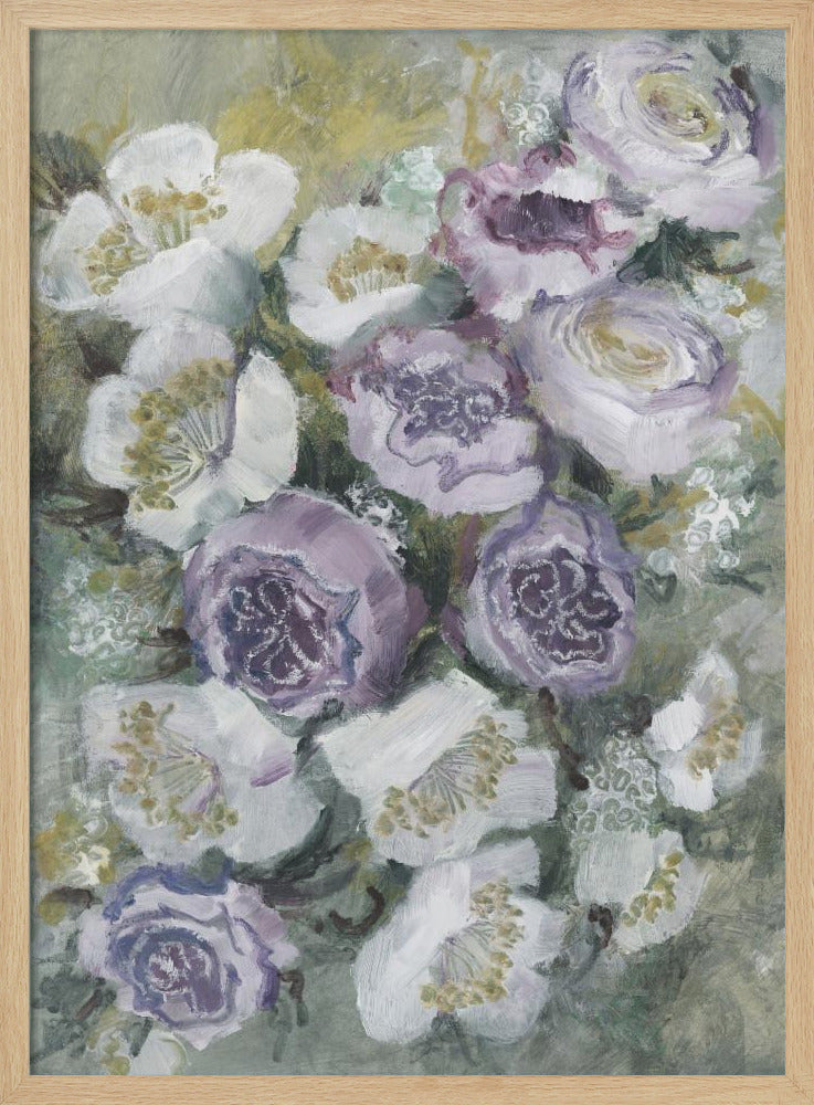 Zarte lila und weiße Blumen | Poster
