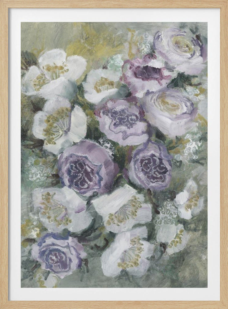 Zarte lila und weiße Blumen | Poster