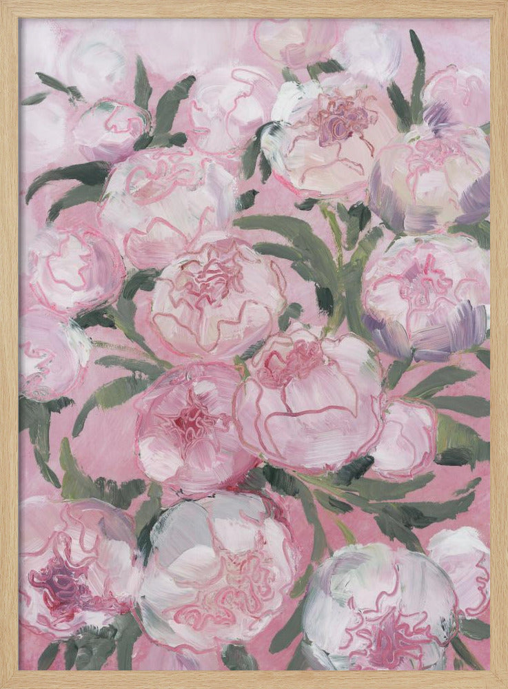 Blumenkomposition aus rosa Pfingstrosen | Poster
