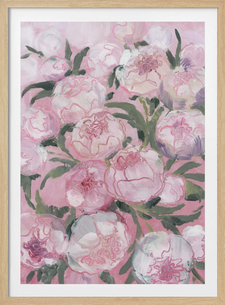 Blumenkomposition aus rosa Pfingstrosen | Poster