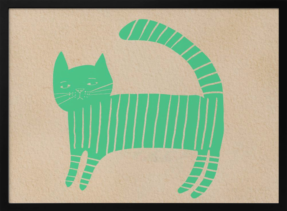 Grünes Katzenkinderzimmer | Poster