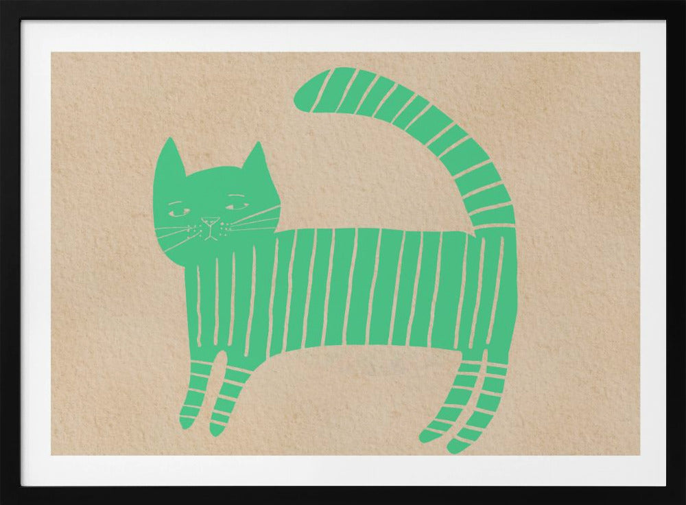 Grünes Katzenkinderzimmer | Poster