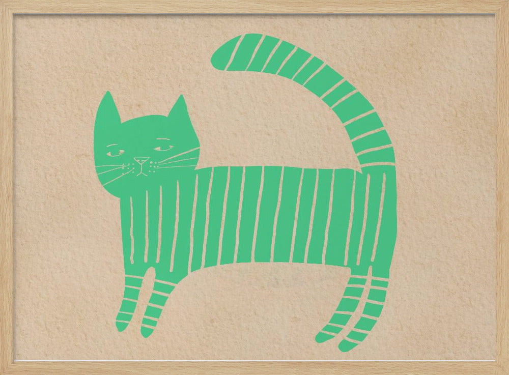 Grünes Katzenkinderzimmer | Poster
