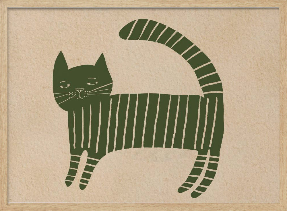 Grünes Katzenkinderzimmer | Poster