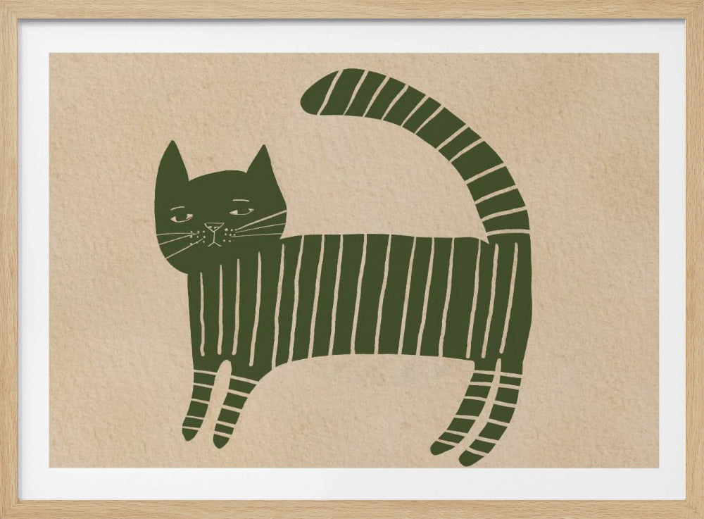 Grünes Katzenkinderzimmer | Poster