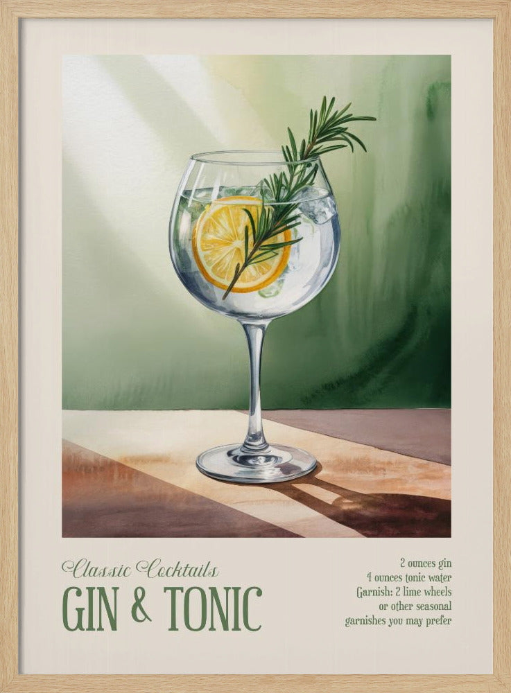 Klassische Cocktails - Gin Tonic | Poster