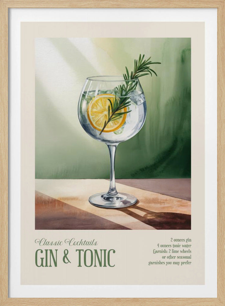 Klassische Cocktails - Gin Tonic | Poster